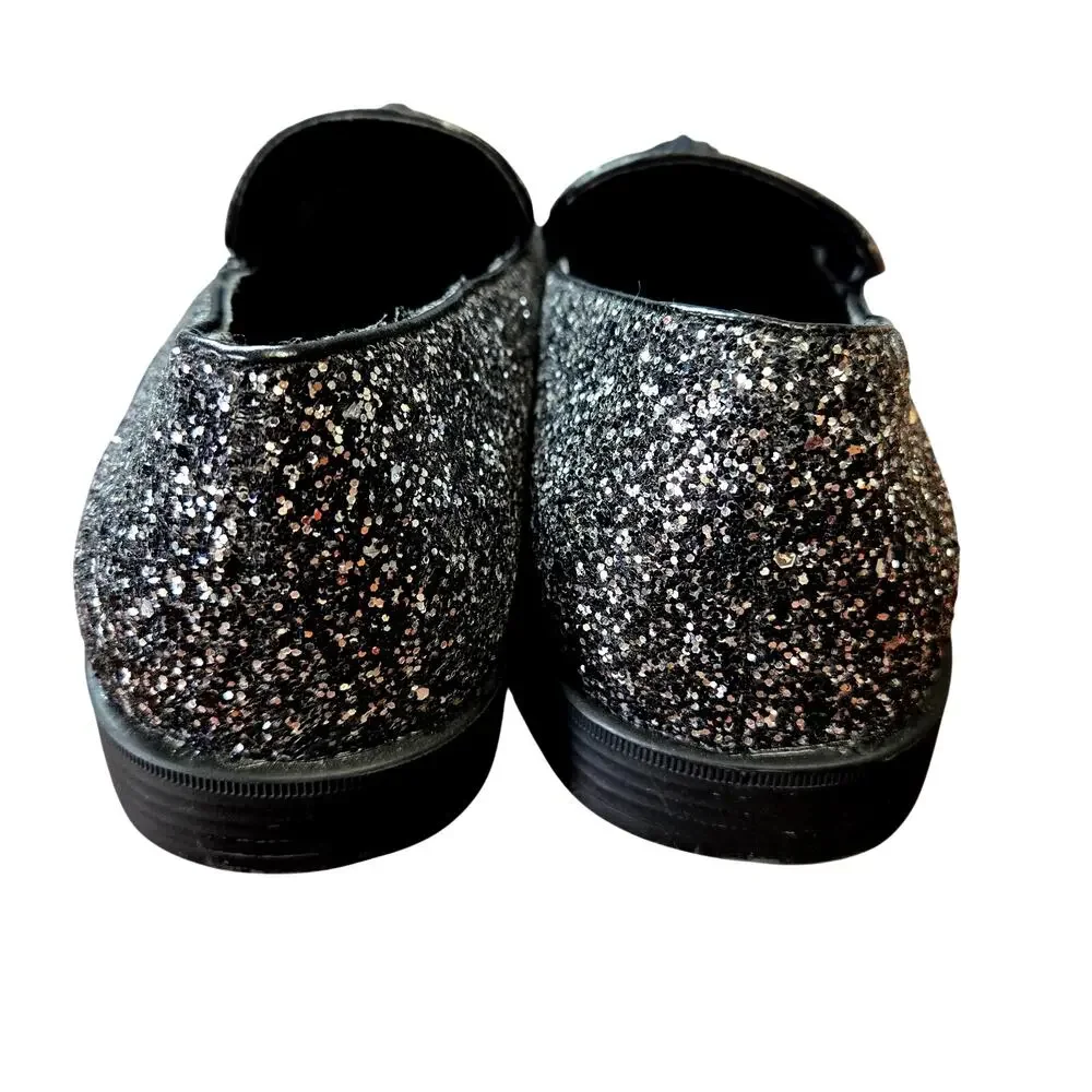 Asos 8 Men's Black Sparkle Tassel Dress Shoe Loafer Slip On Causal